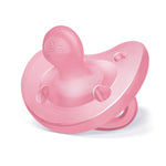 Chicco PhysioForma Silicone Orthodontic Pacifier for Babies 6-16m, One-Piece 100% Soft Silicone, Supports Breathing, Satin-Textured Nipple, Included Sterilizing Case, BPA Free, 2-Pack, Pink
