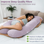 QUEEN ROSE Cooling Pregnancy Pillows, U Shaped Full Body Maternity Pillow for Pregnant Support, Purple