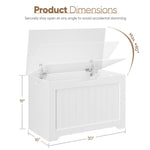 Epetlover Storage Chest with Flip-top Lid, Large Wood Trunk Bench with Safety Hinge, Bedroom Living Room Clothes Blanket Organizer Bin with 100L Storage Area, White