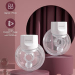 Momcozy Hands-Free Breast Pump S12 Pro, Wearable & Portable Pump with Soft DoubleFit Flange, 3 Modes | 9 Levels Double Electric Pump, Smart Display, 24mm, 2 Pack, Cozy White