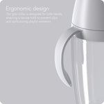 Quark BuubiBottle Sip Toddler Sippy Cup with Handles & Straw Transition Sippy Cups for Baby - Easy-Clean Wide Mouth Opening, Dishwasher Safe - BPA-Free, PVC-Free, Toxin-Free - 8 Oz, Gray