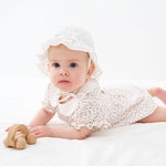 pureborn Baby Girl Sun Hat Bucket Hats Breathable Cotton Outdoor Beach Sun Protection Cap with Straps White 0-3 Months