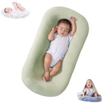 Lucakuins Baby Lounger, Bionic Design Baby Lounger for Newborn 0-24 Months, Soft Organic Cotton Breathable Lounger for Infants (Lovely Green)