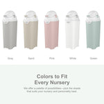 Foundations Tall Diaper Pail with Airtight Lid - Durable & Odorless Diaper Disposal, Large Capacity, Holds up to 60 Newborn Diapers, Refill with Any Bags, Baby Registry Gift - Gray (9612057)