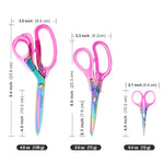 SCAIKTIG Acrylic Scissors Set, Office Scissors for Desk Heavy Duty, Pink Clear Comfort-Grip Handles and Titanium Coated Blades, Sharp Scissors all Purpose for Sewing, Art, Craft, School, Home Supplies