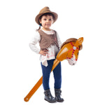 12PCS Inflatable Stick Horse,Blow Up Horse Head on Stick Pony Costume Western Cowboy Cowgirl Baby Shower Birthday Party Decorations Halloween Supplies Favors Props, 38 Inches (Brown)