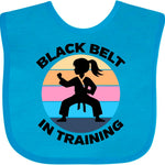 inktastic Girls Karate Black Belt in Training Baby Bib
