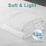 Premium 100% Waterproof Mattress Protector,4D Air Cooling 300GSM Queen Size Mattress Pad Cover,Breathable All-Round 360° Bed Mattress Topper Protection Noiseless Vinyl Free (White,Queen)