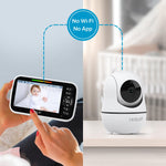 UKSUP Baby Monitor with Camera and Audio- Video Baby Monitor with 960ft Long Range, Remote Pan-Tilt-Zoom, Night Vision, Temperature Sensor, 2-Way Talk, 8 Lullabies, 30-Hour Battery & No WiFi