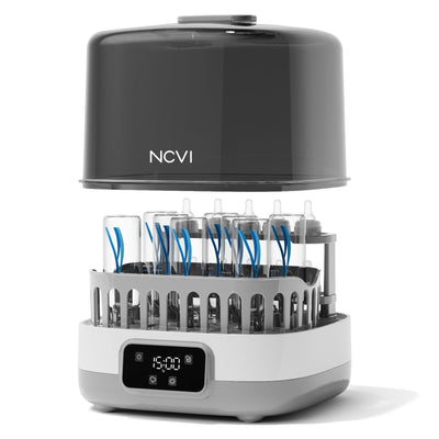 NCVI nail dryer with bottles on a white background