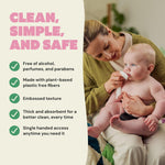 DYPER Baby Wipes Unscented (720 Count) - 99% Water-Based & Hypoallergenic Baby Wipes, Made with Plant-Based Materials, Gentle for Sensitive Skin, Fragrance & Plastic-Free Wet Wipes, 12 Pack