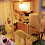 GuDoQi DIY Miniature Dollhouse Kit, Tiny House kit with Furniture and Music, Miniature House Kit 1:24 Scale, Great Handmade Gift for Birthday Christmas, Sweet Time House