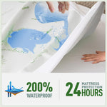 Flippeddream Cooling Queen Mattress Protector-100% Waterproof & Noiseless Rayon Fiber Mattress Cover (60" x 80") Size Bed Soft, Breathable, Guards Against Spills Matterss Pad - Pockets Up to 21″