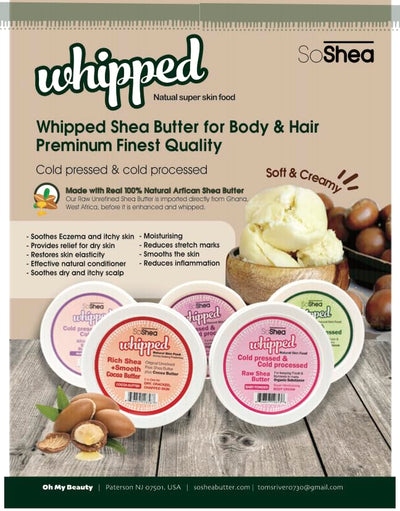 Whipped Shea Butter (Baby Powder) - Nourishes, Moisturizes & Renews | 100% African Pure Shea Butter | No Dyes & Parabens | Vegan | 6.25oz / 177g
