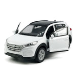 1:36 Scale Tucson Toy Car Model Metal Diecast SUV Toy Vehicle, Doors Open Pull Back, Toys for Boys 3 4 5 6 7 Year Old Toddler Kids Gifts, Men Collection, Home Office Décor Cake Topper, White