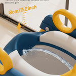 Potty Training Seat, Toddler Toilet Seat With Steps, 2 In 1 Toddler Potty Training Toilet With Splash Guard, Anti-Slip Step Stool Soft Mat, Adjust High Potty Seats For Toddlers Kids Boys Girls