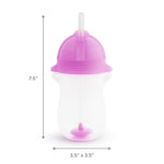 Munchkin Any Angle Weighted Toddler Straw Cups with Click Lock Lid, 10 Ounce, 2 Pack, Pink/Purple
