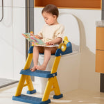 Potty Training Seat, Toddler Toilet Seat With Steps, 2 In 1 Toddler Potty Training Toilet With Splash Guard, Anti-Slip Step Stool Soft Mat, Adjust High Potty Seats For Toddlers Kids Boys Girls