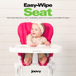 Joovy Nook NB High Chair Featuring Four-Position Adjustable Swing Open Tray, 3-Position Reclining Seat, and Front Wheels for Added Mobility - Folds Down Flat for Easy Storage, Pink Crush