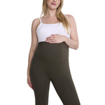 Motherhood Maternity Women's Full Length Roll Over Waist Lightweight Lounge Flare Pregnancy Yoga Pants, Deep Depths, Small