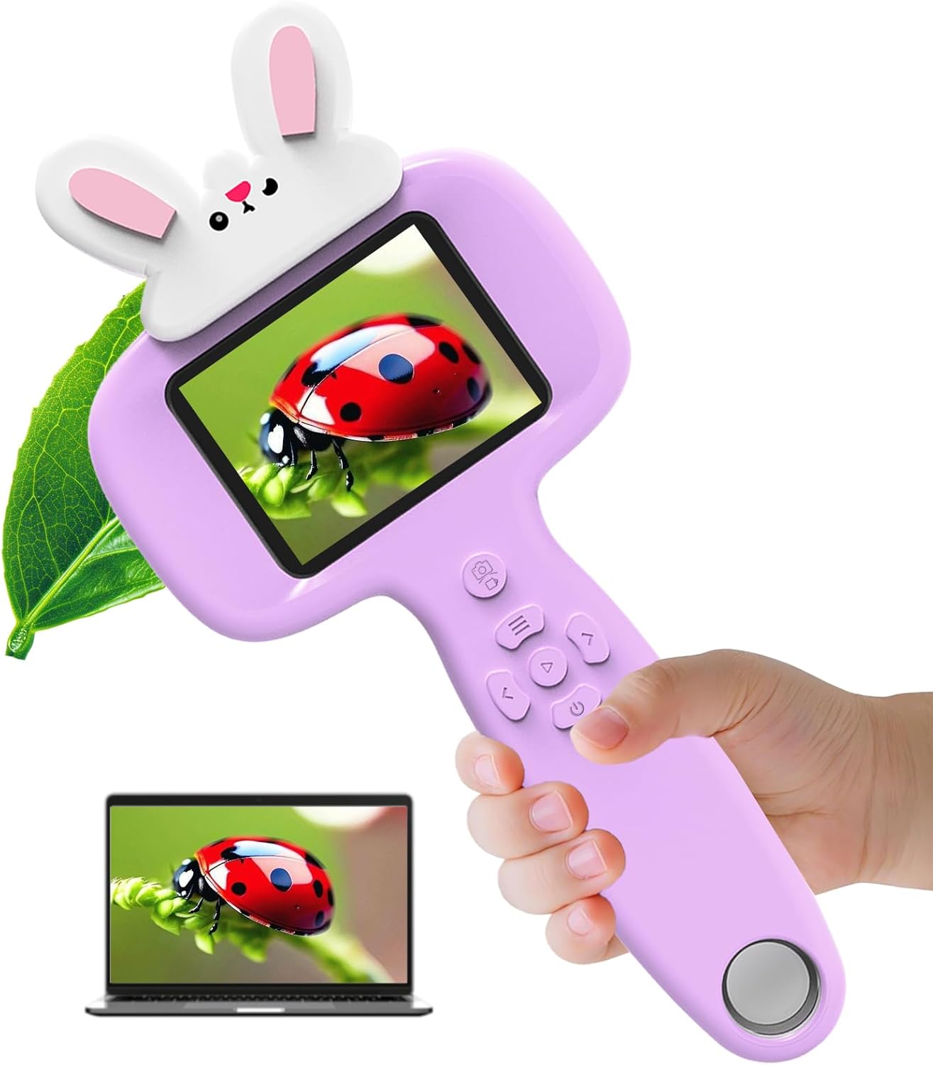 2026 NEW Microscope for Kids with 16 Slides, 2.4" Handheld Digital Pocket Microscope, STEM Educational Science Toys for New Year, Birthday Gifts for 3+ 4 5 6 7 8 9 10 11 12 Year Old Boys Girls, Purple