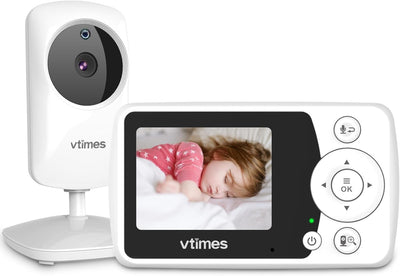 Vtimes baby monitor with camera and display on a white background