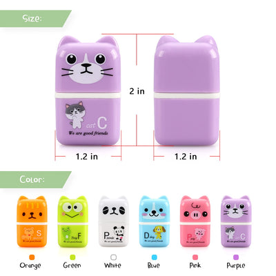 Tamaki 6 Pack Erasers for Kids, Cute Erasers with Cover and Roller, Pencil Rubber Eraser for Party Favors Gift Supplies (Model B)
