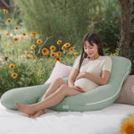 QUEEN ROSE Pregnancy Pillow, U Shaped Full Body Pillows for Sleeping Support, 55 Inch Maternity Pillow for Pregnant Women, Green