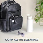 Itzy Ritzy Diaper Bag Backpack – Large Capacity Boss Plus Baby Backpack Diaper Bag Featuring 19 Pockets, Changing Pad, Stroller Clips, and Comfortable Backpack Straps, Black with Silver Hardware