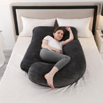 Full Body Pregnancy Pillow - 68Inch U-Shaped Maternity Pillow with Removable Washable Velvet Cover for Back, Legs, HIPS & Belly Support, Improves Sleep for Pregnant Women