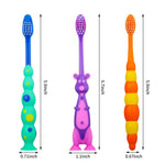 Lauwell 12-Piece Toddler Toothbrush Pack - Kids Toothbrushes with Covers, Suction Cup, Soft Bristles, Animal Design for Sensitive Teeth