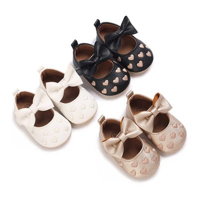 LAFEGEN Baby Girls Mary Jane Flats with Bownot Non Slip Soft Sole PU Leather Newborn Infant Toddler First Walker Cirb Dress Shoes(12-18 Months Toddler 21 White)