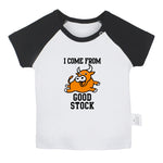 iDzn I Come from Good Stock Funny T-Shirts Infant Baby Graphic Tees Shirt Newborn Toddler Tops 0-24 Months Kids Clothing