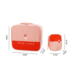 TOPASION Cute Pink Empty First Aid Bags, Travel Medicine Bag for Women and Girls, Medical Supplies Organizer Bag, Portable Kit for Traveling, Car, Home, Camping, Office, Hiking, Outdoor