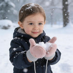 HKSICHENGKEJI Toddler Winter Warm Mittens Baby Soft Plush Gloves Knit Fleece Lined Ski Snow Gloves for Boys Girls 1-3 Years