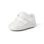 Amazon Essentials Unisex Babies' Hook & Loop Court Sneakers, White, 3 Infant