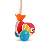 Hape Lilly Musical Push Along | Wooden Push Along Baby Walking Bird, Playful Kids Toy with Detachable Stick, Multicolor, 22.05 Inch