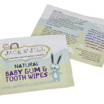 Jack N' Jill Baby Gum & Tooth Wipes - Natural & Safe, Contains only Water & Xylitol, Soft Cotton, Free from Fluoride & Sugar, Baby Mouth Wipes - 25 Individually Wrapped Wipes (Pack of 2)