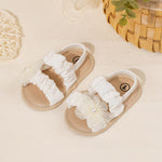 Meckior Infant Baby Girls Summer Sandals Open Toe Lace Princess Dress Wedding Flats Shoes Newborn Toddler Soft Non-Slip Sole First Walker Crib Shoes