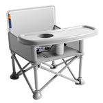 M-Castle New Portable Travel Booster Seat with Tray|Foldable Infant Seat Booster Dining Chair|Great for Camping, Beach, Lawn|Toddler, Child Camping Chair 6 Months - 3 Years Old （Gary）