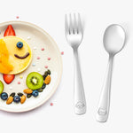 DRKIO Stainless Steel Toddler Utensils Set - 6 Pieces Kids Silverware Set Children Safe Food Grade Small Forks and Spoons Dishwasher Safe Mirror Polished