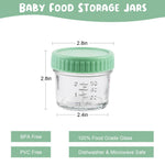 Eascrozn 6 Pack Glass Baby Food Storage Containers, 4 oz Glass Jars with Lids, Small Baby Food Jars, BPA Free Baby Snack Containers, Microwave, Dishwasher and Freezer Safe