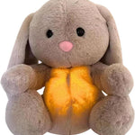 Breathing Stuffed Rabbit: Portable Plush Toy with Light and Sound for Soothing Anxiety and Improving Sleep in Adults and Children (1PC)