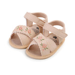 AKINGIO Infant Baby Girls Boys Summer Sandals Premium Non Slip Soft Sole Breathable Toddler First Walker Wedding Dress Shoes Apricot 12CM