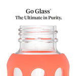 Lifefactory 9-Ounce Glass Baby Bottle with Stage 2 Nipple and Protective Silicone Sleeve Papaya (LF110019C4)