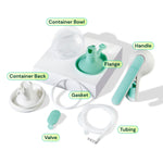 Willow Wave - Wearable Manual Breast Pump - Fits Fully in Bra - Ergonomic Handle - 24mm Soft Silicone Flange - Wearable Breastfeeding Pump - Hospital Grade Suction - Postpartum Essentials - Holds 5oz
