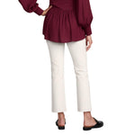 Motherhood Maternity Women's Maternity Super Stretch Secret Fit Belly Ankle Skinny Work Pant, White, Large