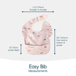Tiny Twinkle Mess-Proof Baby Bib - Waterproof Bib for Baby Girl - Machine Washable - Adjustable Closure - PFAS, PVC, BPA, Phthalate Free - Baby Food Bibs (3 Pack, Boho, Unicorn)