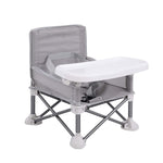 PandaEar Portable Baby Seat Travel| Compact Fold with Straps for Indoor/Outdoor Use| Great for Camping, Beach, Lawn |Toddlers, Kids, Boys, Girls (Grey with Placemat)