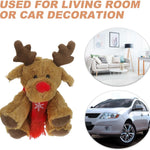 Toyvian Reindeer Stuffed Animal: 11.4 Inch Soft Christmas Elk Stuffed Plush Toy - Cashmere & PP Cotton Material - Cute Rudolph Reindeer Deer Doll for Christmas Home Decor (Sitting Position)